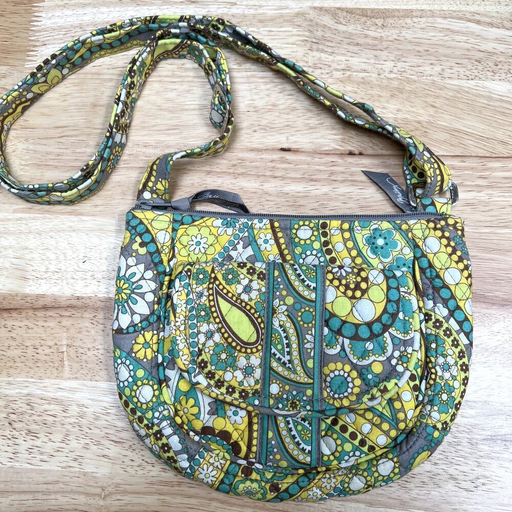 Vera‎ Bradley Green Floral Crossbody Small Purse
